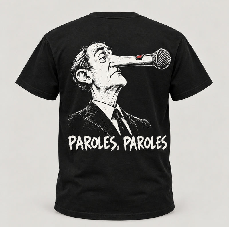 T-shirt — Paroles, paroles — vue du dos, noir