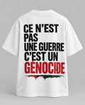 T-shirt — Ce n’est pas une guerre, c’est un génocide — vue du dos, blanc