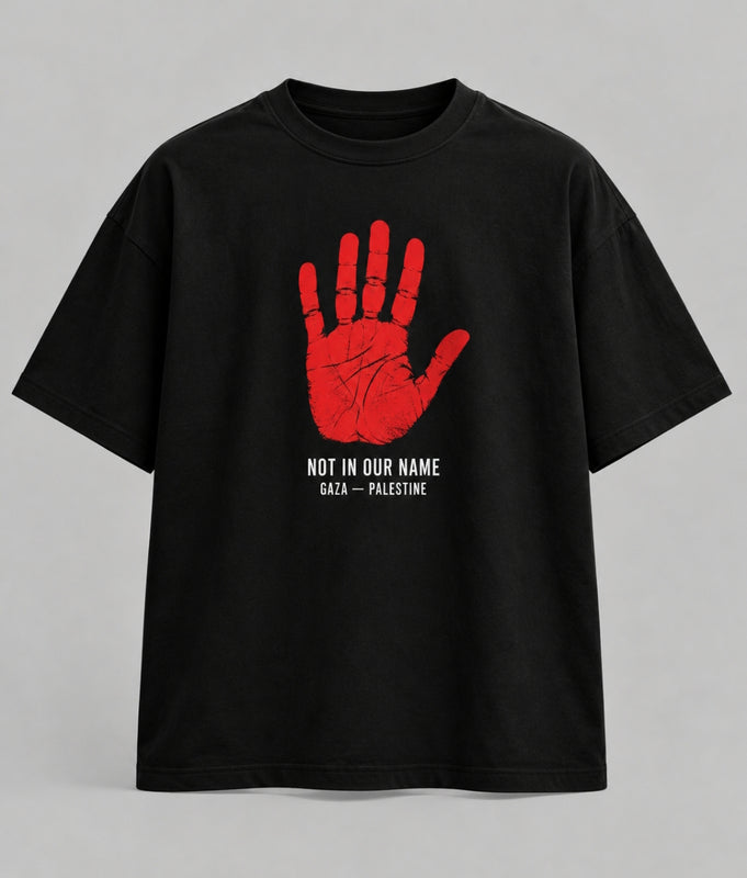 T-shirt — Not in our name — vue du dos, noir