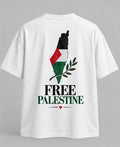 T-shirt — Free Palestine — Carte — vue du dos, blanc