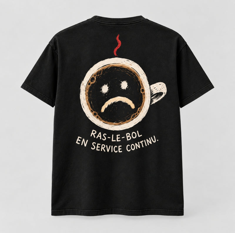 T-shirt — Ras-le-bol en service continu — vue du dos, noir