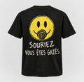 T-shirt — Souriez, vous êtes gazés — vue du dos, noir