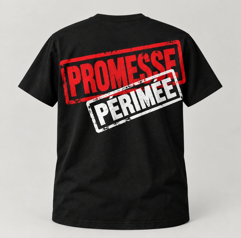 T-shirt — Promesse périmée — vue du dos, noir