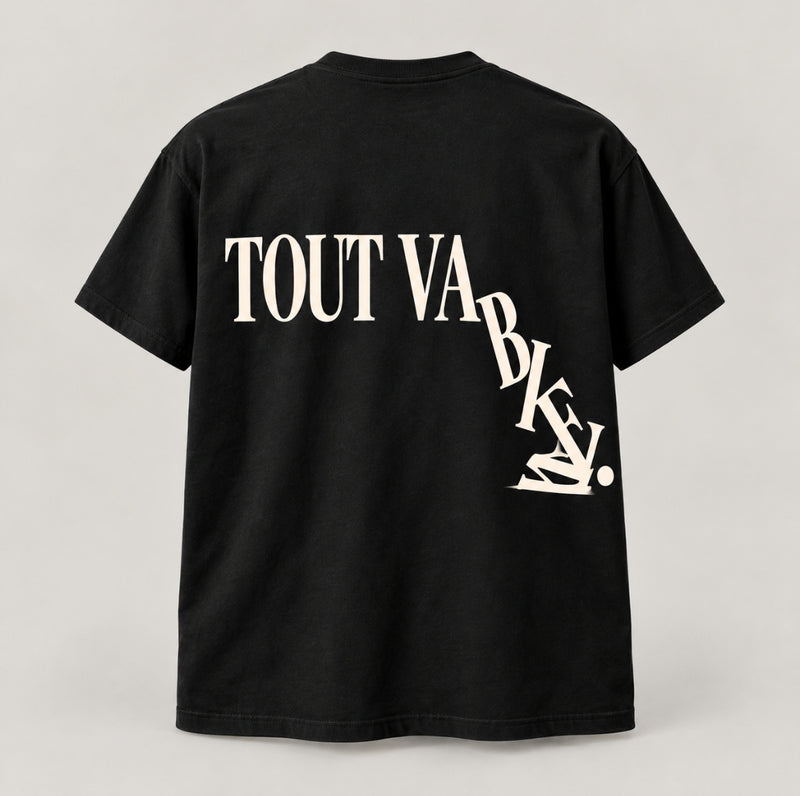 T-shirt — Tout va bien — vue du dos, noir