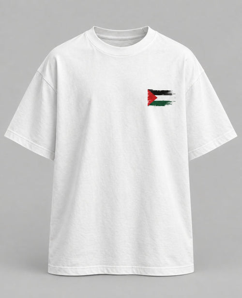 T-shirt — Ce n’est pas une guerre, c’est un génocide — vue de face, blanc