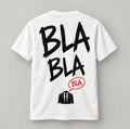T-shirt — Bla bla bla — vue du dos, blanc